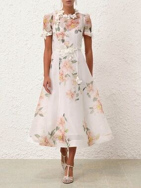 zimmermann clover halter shirt dress Zimmermann Clover Halter Shirt Midi Dress Honey Floral Size 1 / AU 10
